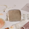 thumbnail image 4 of Estuche para Pulseras Caja Portátil de Joyas Compartimentos Independientes Terciopelo Cremallera de Borla Adecuado para Mujeres Madres Oficina Vacaciones Gris, 4 of 7