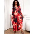 thumbnail image 6 of Edolynsa Womens Floral Kaftan Dress Plus Size Caftan Loungewear Bathing Suit Cover up Maxi Beach Dress Older Women Summer Dress, 6 of 10