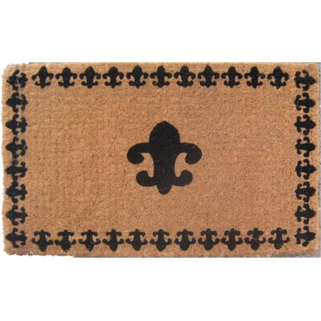 Imports Decor 698TCM Fleur de Lis Coco Tapis de Bienvenue avec la Frontière