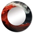 thumbnail image 2 of Designart "Scarlet And Ivory Wave Vivid Amazement" Beach Rund Mirror For Wall Decor - Large Red Round Print Mirror - Round Coastal Mirror - Wall Mounted Round Large Mirror - 29" x 29", 2 of 6