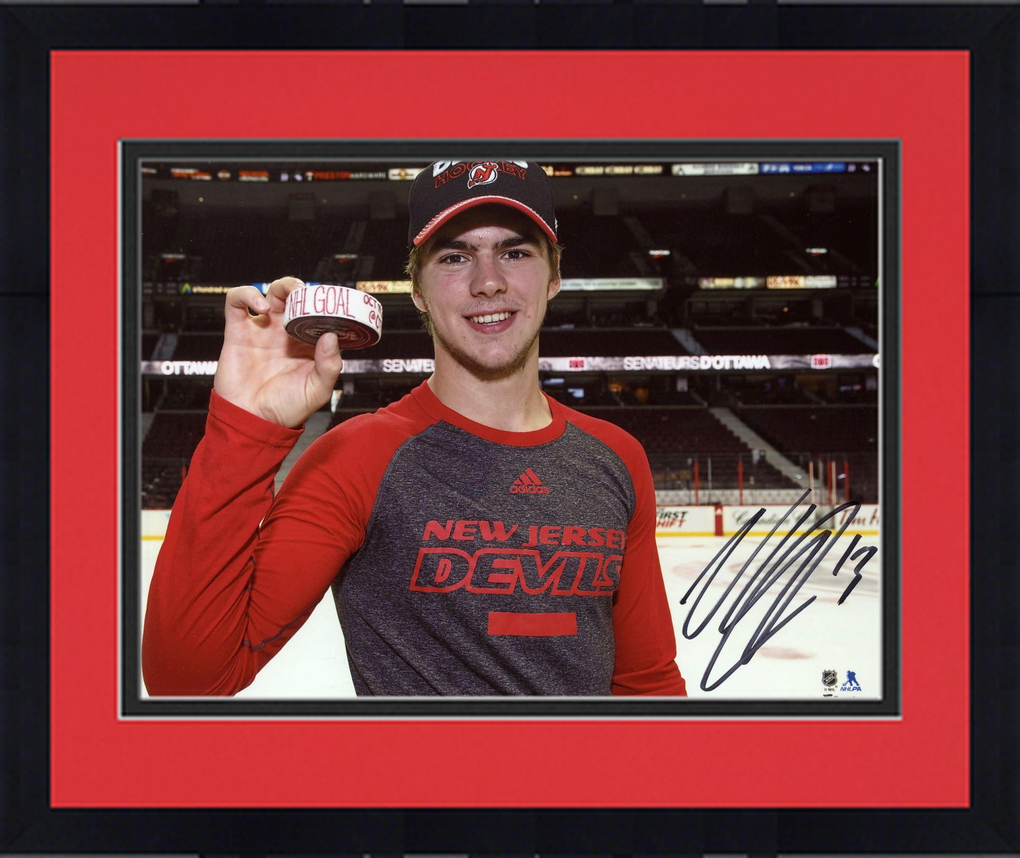 Framed Nico Hischier New Jersey Devils 