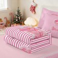 thumbnail image 5 of Manfei Initial Zipper Full Size Comforter Sets with Fitted Sheet and 2 Pillowcases Christmas Zipper Bedding Set, Pink H, Pink Reversible, 5 of 7