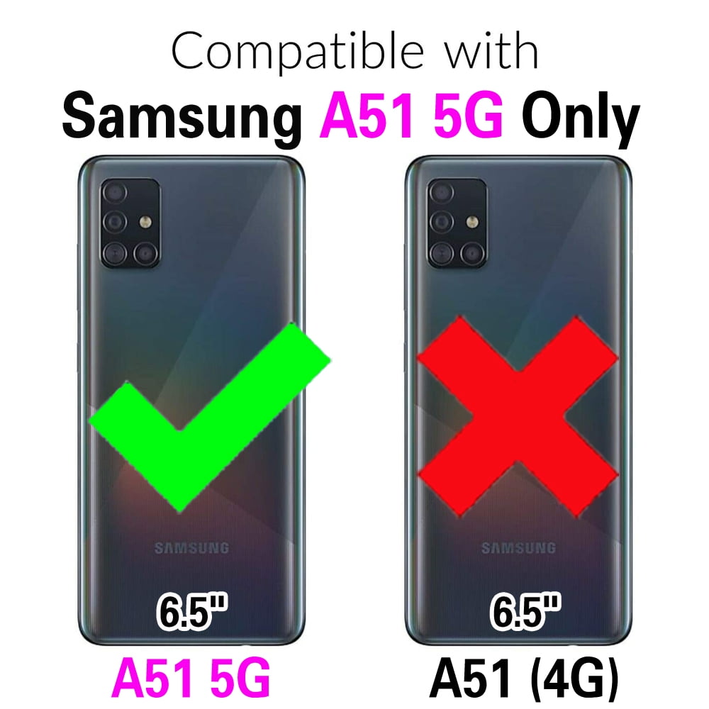 Asuwish Wallet Phone Case for Samsung Galaxy A51 5G/A 51 5G UW Verizon Tempered Glass Screen Protector Bling Glitter Crossbody Lanyard Strap Flip Zipper Purse Card Holder Cell Cover 51A Women Green