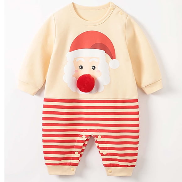 0-2T Newborn Baby Girl Christmas Outfit Long Sleeve Romper Outfit My First Christmas Baby Clothes Red