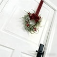 thumbnail image 5 of 11.8 Inch Small Christmas Wreath, Mini Wreaths with Snow Flocked Red Berry Bow for Door Kitchen Cabinets Window Fireplaces, Vintage Farmhouse Christmas Decor -1Pcs, 5 of 7