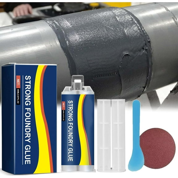 Strong Foundry Glue 85ml – High-Temperature Metal Repair Epoxy for Iron & Steel Casting, Tank & Pipe Sealant, Withstands 285°C, Heavy-Duty Industrial Adhesive, Drillable & Sandable, 1-Pack