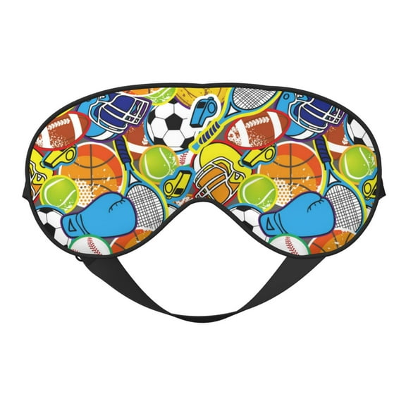 Salouo Various Balls Pattern Sleep Mask,Sleep Eye Mask & Blindfold Eye Sleep Shade Cover with Elastic Strap Soft Eye Cover Eyeshade for Night Sleeping Travel & Nap