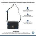 thumbnail image 5 of CTM  Synthetic Leather Adjustable Crossbody with Flap Closure (Women), 5 of 5