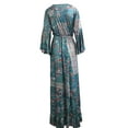 thumbnail image 4 of Boiiwant Robe Longue Bohème Grande Taille pour Femmes Manches Longues Évasées Imprimé Fleuri Robe d'Été Plissée Évasée Maxi Robe de Plage, 4 of 5