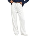 thumbnail image 2 of PInxai Sweatpants for Women Drawstring Elastic Waisted Casual Workout Pants Comfy Athletic Running Gym Pants with Pockets,White,XL, 2 of 6