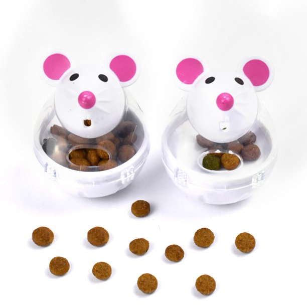 mascota cachorro vaso alimentador fuga comida bola ratones forma plástico juguete / blanco Ndcxsfigh Nuevos Originales