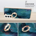 thumbnail image 5 of Compatible with Samsung Galaxy S21 FE Case, Fantastic Marble Patterned Phone Case Anti-Scratch Slim Hybrid Hard Plastic Bumper+Soft Silicone TPU with Ring Kickstand Bumper Shockproof Cover,Green, 5 of 6