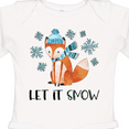 thumbnail image 4 of Inktastic Let it Snow Cute Orange Fox in Hat and Scarf Boys or Girls Long Sleeve Baby Bodysuit, 4 of 5