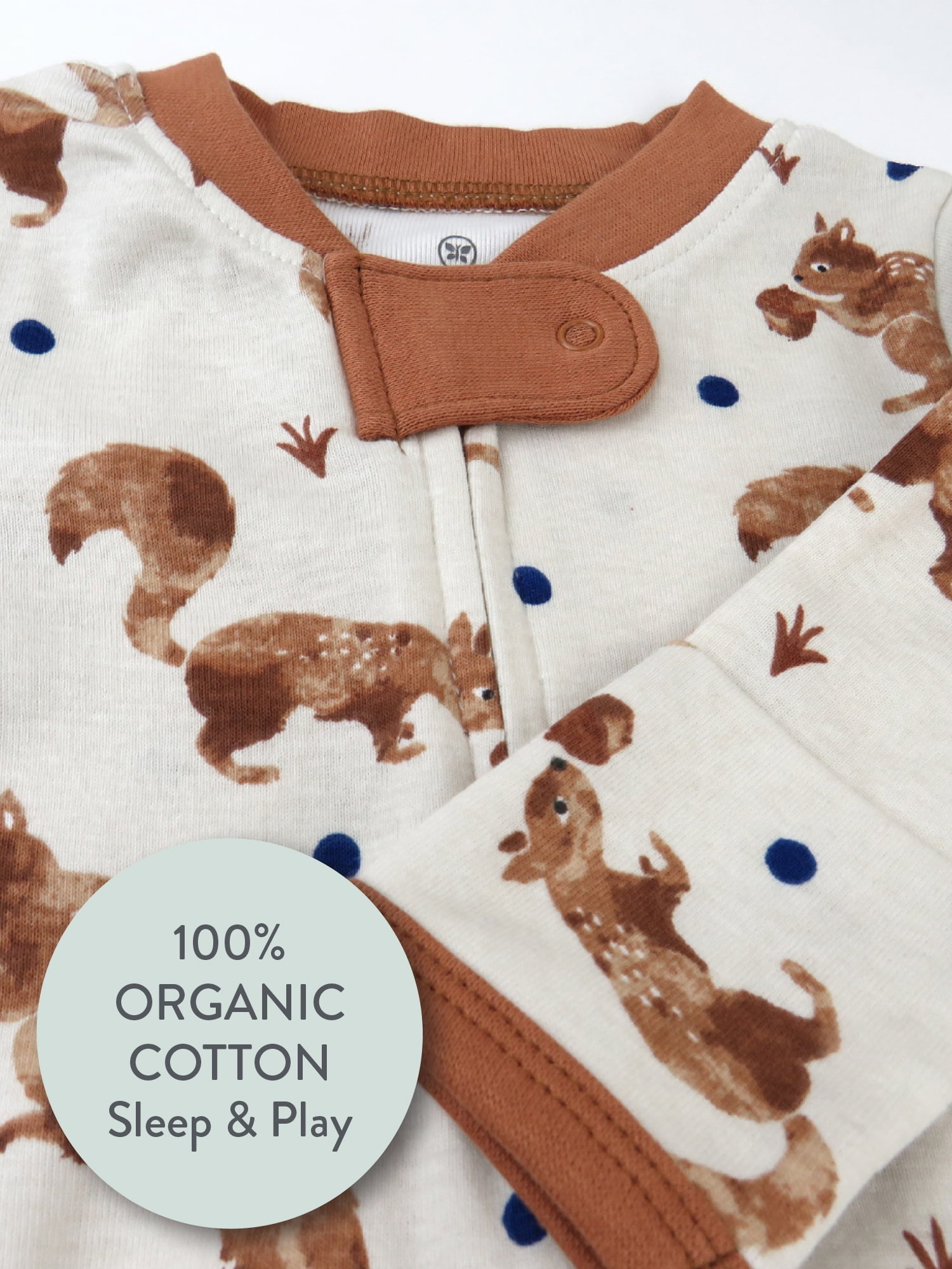 Honest Baby Clothing Baby Boy or Girl Gender Neutral Organic Cotton Sleep N Play Thanksgiving Pajamas (Newborn-9 Months)