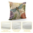thumbnail image 4 of COMIO  Vintage Floral Throw Pillow Covers Dragonfly Butterfly Decorative Cushion Case for Home Sofa Couch Chair Bedroom, 4 of 5