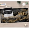 thumbnail image 5 of Golden Moon Desk Pad Black Desk Mat XXL Mouse Gaming Pads, Starry Sky Keyboard Pads Extra Large Desktop Computer Mats with Non-Slip Base & Stitched Edges, Vintage Office Decor 31.5" x 15.7", 5 of 13