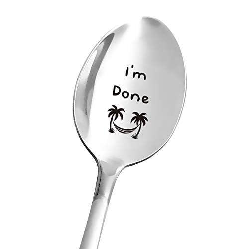 Retired Gifts for Retirement/Birthday/Graduation/Christmas Funny Im Done Spoon Engraved Stainless Steel Retirement Gift for Men Women Coworker Friend Boss 