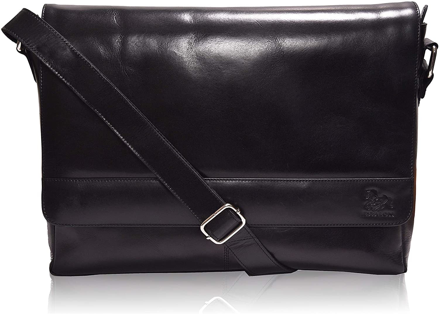 mens black messenger bag leather