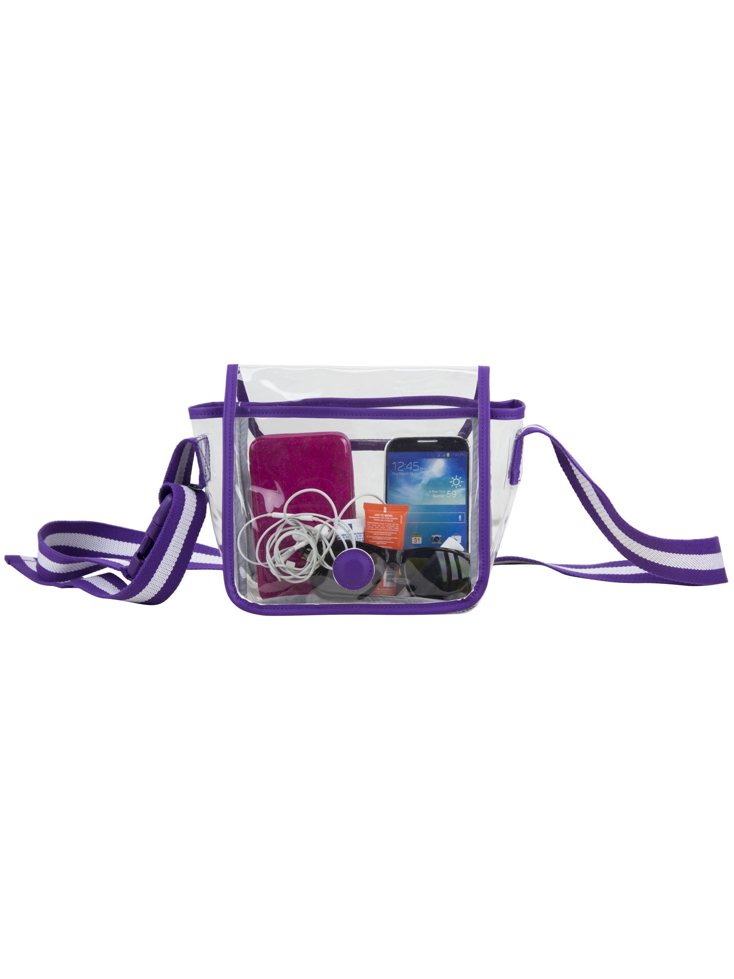 Eastsport Clear Stadium Cross Body, Purple