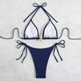 thumbnail image 5 of Efsteb Swimsuits for Women 2025 Two Piece Women Two Piece Swimsuit String Bikini Set 2 Piece Swimsuits Fashion Beach Bathing Suit (Navy,L), 5 of 7