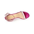 thumbnail image 4 of BLISSFUL STEP Women's Solid Color Open Toe Rhines Ankle Strap Stiletto Sandals Hot Pink 8.5, 4 of 7