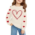 thumbnail image 6 of GiLiling Girls Preppy Heart Sweatshirt, Oversized Pullover Sweatshirt, Kids Fall Winter Long Sleeve Cute Trendy Hoodie with Pocket (Beige, 7-8 Years), 6 of 6