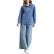 thumbnail image 2 of Chaqueta de mezclilla larga INSPIRE CHIC para mujer, de manga larga y oversize, con bolsillos, color azul claro M, 2 of 5