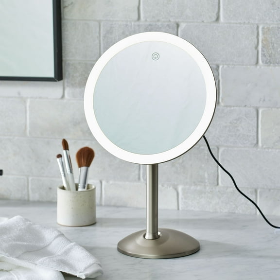 Better Homes & Gardens Satin Nickel LED Standard One-Sided Mirror