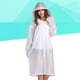 thumbnail image 3 of Impermeable semitransparente polaco Mujeres Hombres Ropa de lluvia portátil para viajes al aire libre Impermeable Espesar Premium Camping con capucha Ponchos Cubierta de lluvia de plástico (M, Blanco), 3 of 5