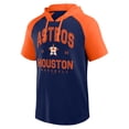 thumbnail image 2 of Men's Logo Athletic Navy Houston Astros Prime Raglan Short Sleeve Hoodie T-Shirt, 2 of 3