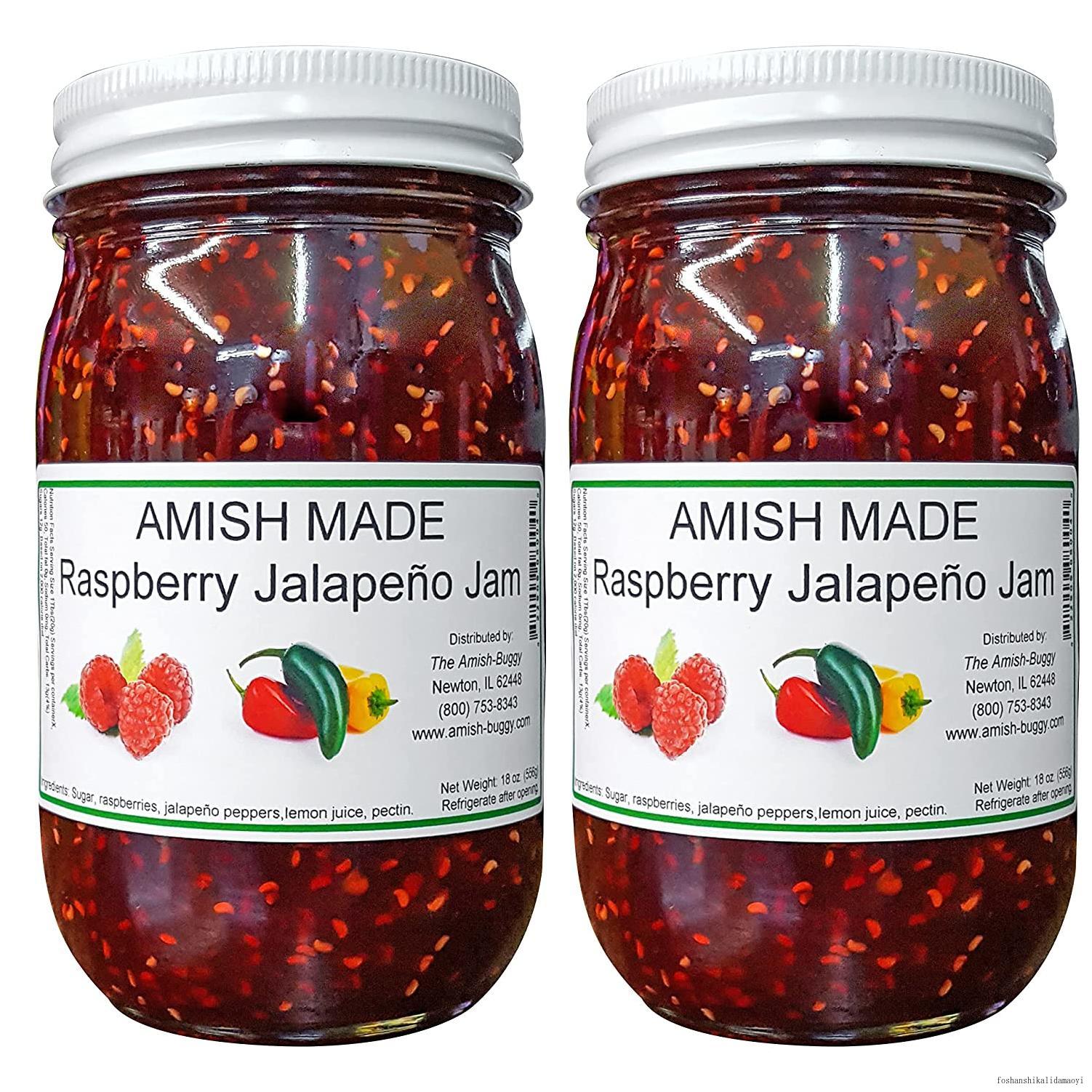 Amish Raspberry Jalapeno Jam Two 18 Oz Jars
