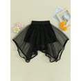 thumbnail image 2 of CIYCuIT Toddler Little Girls Tulle Skirt Solid Color Irregular Hem Mesh A-line Skirt 9M 12M 18M 24M 3T 4T Kids Casual Elastic Waist Flowy Mini Skirt for Daily Party, 2 of 8