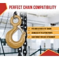 thumbnail image 4 of Crosby 5 Ton Eye Hook with Safety Latch – 10,000 lbs WLL, Alloy Steel, Stock #1022424, L-320AN, Compatible with G80/G100 9/16" Chains – Heavy Duty Lifting Hook for Rigging, Crane, 4 of 11