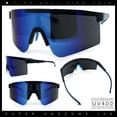 thumbnail image 2 of Mens 80s Vibe Color Mirror Rimless Oversized Shield Sport Sunglasses [Black Blue - Blue Mirror], 2 of 7