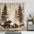 thumbnail image 3 of Farmhouse Bear Shower Curtain, Rustic Black Bear Forest Mountain Vintage Wood Decor Bath Curtain, Brown Country Hunting Waterproof Fabric Bathroom Accessories Shower Curtain Set with Hooks, 60X70in, 3 of 5
