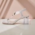 thumbnail image 6 of Xucatan Women's Gold Accent High Heel Sandals, Transparent Block Heel Open Toe Footwear, Vintage Style Dressy Shoes, Comfortable Design for Spring Summer Evenings Gift, 6 of 9