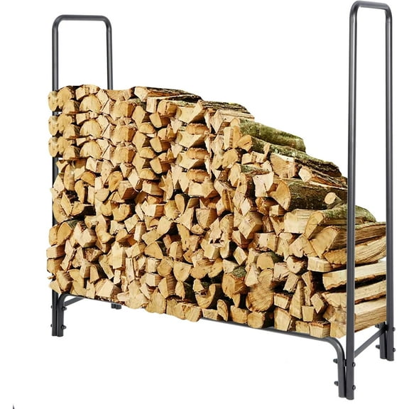 Fire Wood Storage Stacker Stand - Firewood Log Rack Outdoor Indoor 4ft Heavy Duty Wood Storage Holder for Fireplace