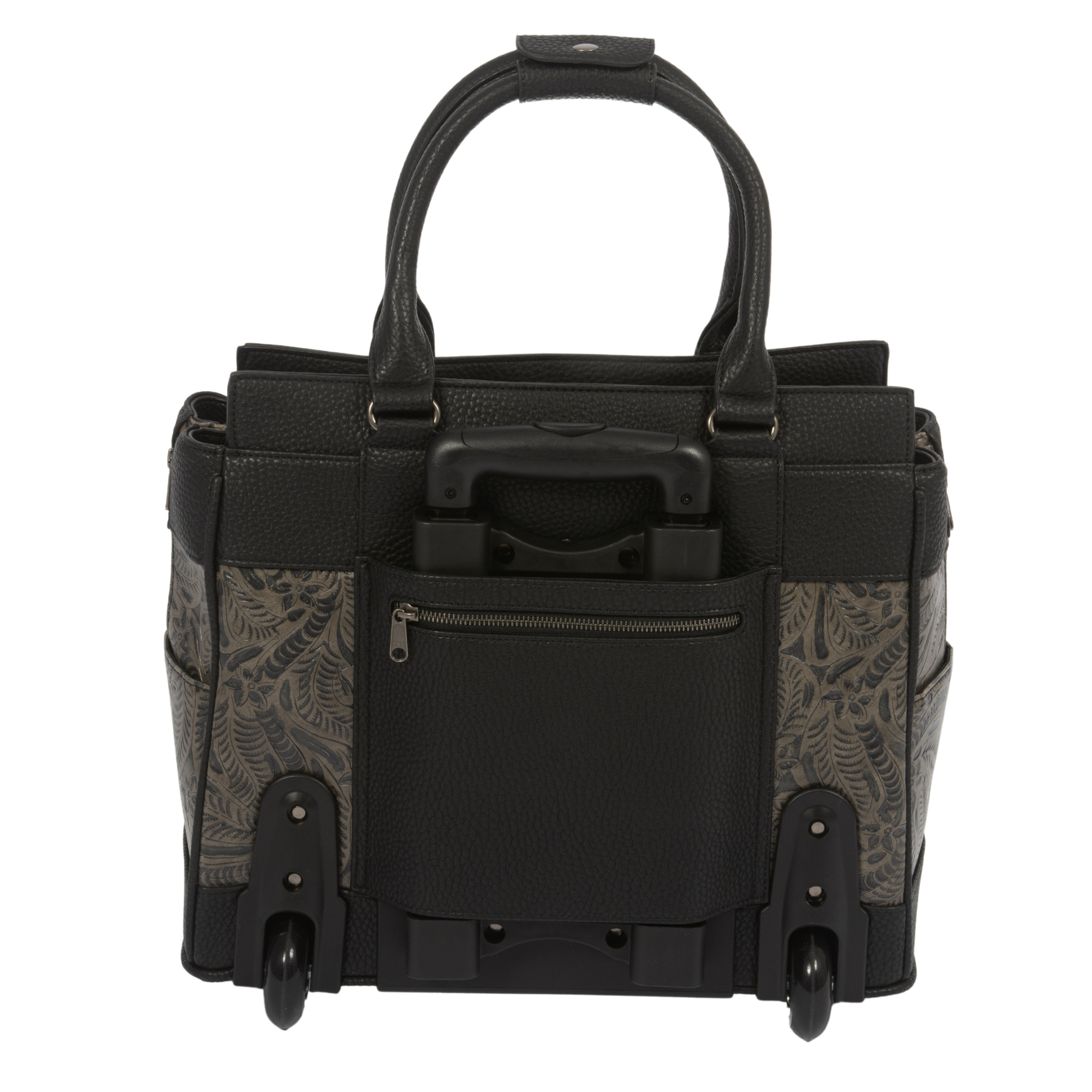 The Dallas Stylish Rolling iPad Tablet or Laptop Tote Carryall Bag | Roller Briefcase for Women | JKM & Company