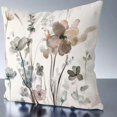 thumbnail image 3 of Fundas de almohada con diseño floral gris y verde azulado, 45,7 x 45,7 cm, diseño de acuarela, para sofá, estilo rústico, abstracto, moderno, juego de 4, 3 of 5