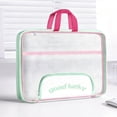 thumbnail image 1 of Large Capacity Mesh Zipper File Bag Portable Handheld Document Organizer Transparent Storage Pouch Subject Classification Folder Durable Waterproof Bag For Office School Travel Use, 1 of 6