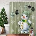 thumbnail image 4 of Shower Curtain 48"W x 72"L Winter Christmas Snowflake Xmas Balls Green Fabric Shower Curtains Set with Hooks Water Repellent Bathroom Curtains Machine Washable Bathroom Accessories, 4 of 9