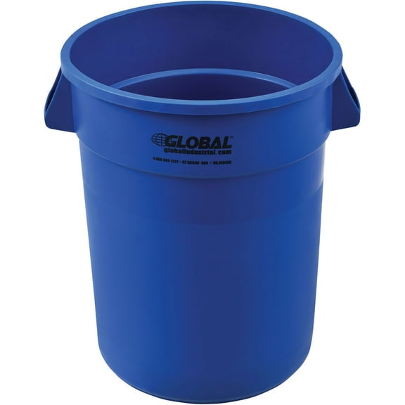 Global Industrial Plastic Trash Can - 32 Gallon Blue