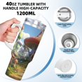 thumbnail image 3 of Fotbe Cute Mushroom Town Pattern 40oz Ice Bully With Handle And Straw Stainless Steel Vacuum Insulated Cup And 2 In 1 Straw Lid, 3 of 8