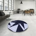 thumbnail image 3 of Ahgly Company Indoor Round Patterned Night Blue Area Rugs, 6' Round, 3 of 6