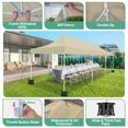 thumbnail image 5 of COBIZI 10x30 Pop up Heavy Duty Canopy Tent with Netting Screened,Waterproof&Sunproof Ez up Canopy with Sidewalls,Outdoor Instant Party Tent for Backyard,Wedding,Birthday,BBQ,Khaki, 5 of 8