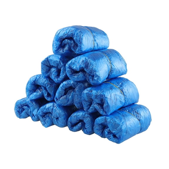 INTSUPERMAI 100 PCS Disposable Plastic Shoe Covers Thickened PE Waterproof Non-Skid Wrap Boot Cleaning Carpet Floor Protection