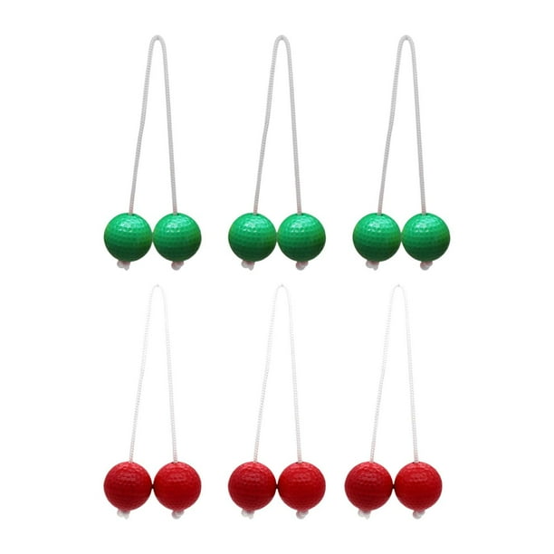 6 pelotas de golf de escalera para lanzar, ideales para niños, adultos y familias, para uso en interiores y exteriores. Rojo y verde