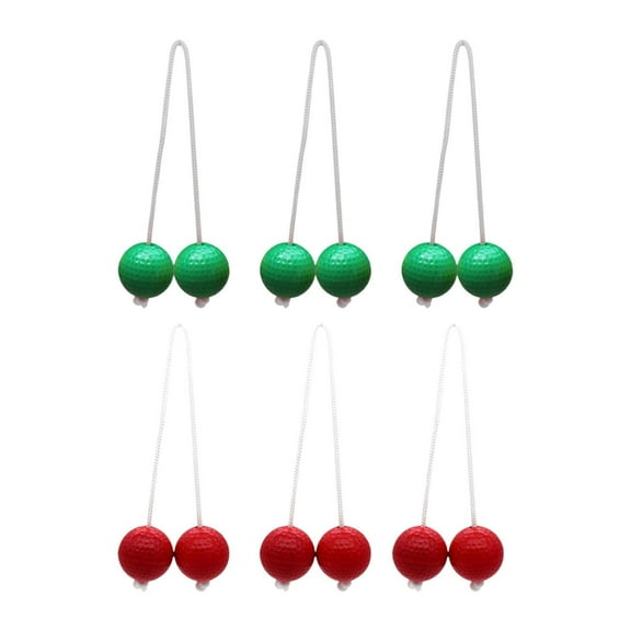 Vsenkes 6 Pieces Ladder Balls Backyard Game Indoor or Outdoor Activities Replacement Red and Green