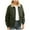 Army Green Coat for Women, variant on Women’s Faux Fur Collar Jacket Multi Pocket Design Warm for Weekend Trips Casual Errands Cold Climates Black L