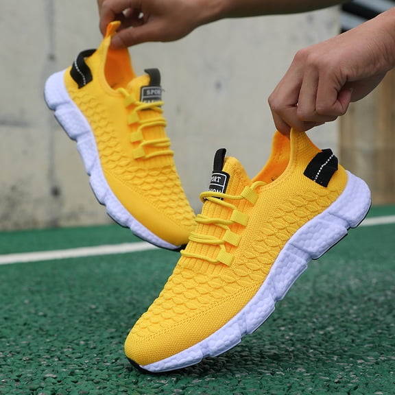 Men's Lightweight Running Sneakers Breathable Mesh Walking Shoes Cushioned Non-Slip Athletic Trainers for Gym Jogging Travel Fitness Casual Daily Wear